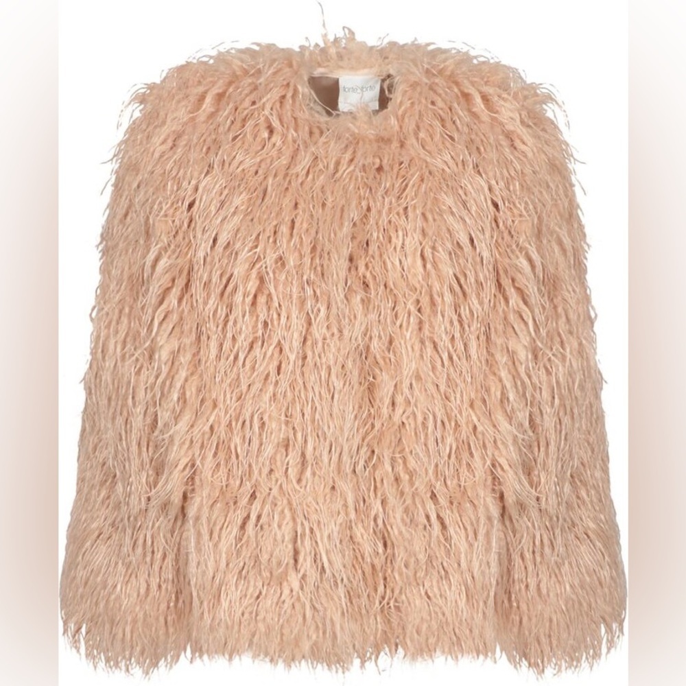 H&M Pink Faux Fur Shaggy Coat